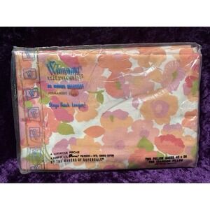 Vtg WAMSUTTA Petite Jardin‎ Pillowcase Set Floral Pink Flower Power Shabby Chic